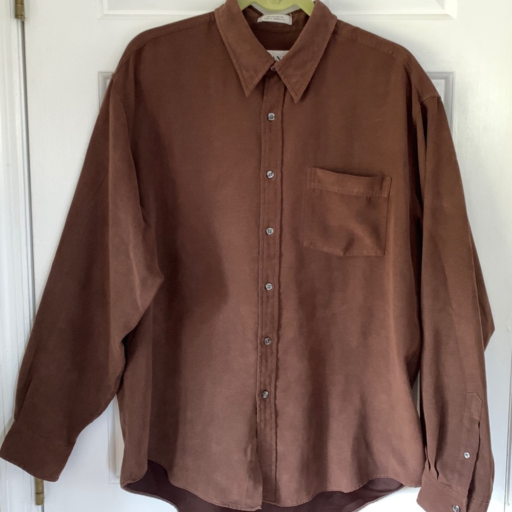 Alfani Faux Brown Suede Large Shirt